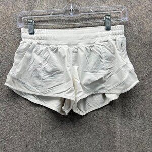 Lululemon Shorts Women 6 White Hotty Hot Low-Rise Swift Lined Running 2.5"